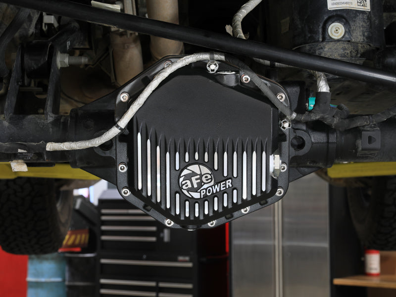 aFe Ford Bronco Raptor 22-25 V6-3.0L POWER Pro Series Rear Differential Cover Black w/ Machined Fins - 46-71460B