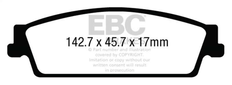 EBC 15+ Cadillac Escalade 6.2 2WD Greenstuff Rear Brake Pads - DP63022