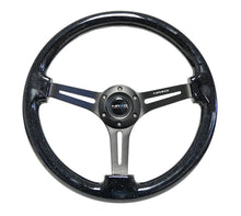Load image into Gallery viewer, NRG Reinforced Steering Wheel (350mm / 3in. Deep) Black Multi Color Flake Wood w/ Black Matte Center - RST-018BSB-BK