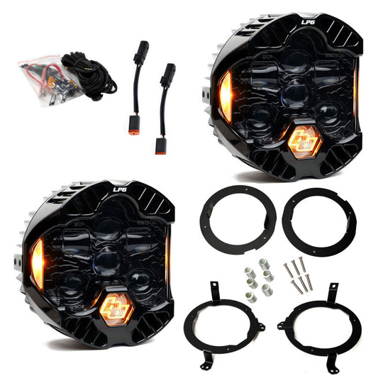 Baja Designs 18-25 Jeep Wrangler JL/20-25 Gladiator JT (w/Halogen) DOT LP6 LED Headlight Kit - Amber - 448312
