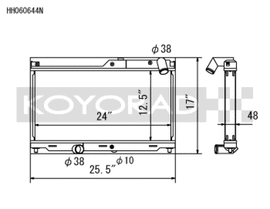 Koyo 93-95 Mazda RX-7 1.3L Turbo N-FLO (Dual Pass) Radiator - HH060644N