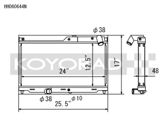 Koyo 93-95 Mazda RX-7 1.3L Turbo N-FLO (Dual Pass) Radiator - HH060644N