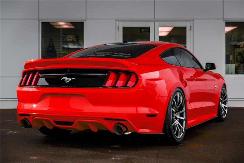 MBRP 15-18 Ford Mustang EcoBoost 2.3L Alum 3in Cat Back Dual Split Rear Exit (Street Version) - S7274AL