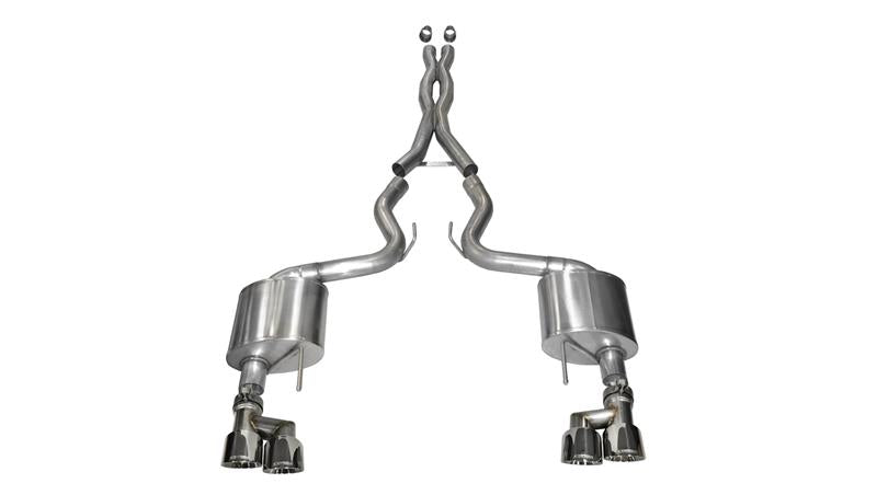 Corsa 2015-2017 Ford Mustang GT 5.0 3in Cat Back Exhaust Polish Quad Tips (Xtreme) - 14335