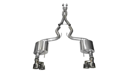 Corsa 2015-2017 Ford Mustang GT 5.0 3in Cat Back Exhaust Polish Quad Tips (Xtreme) - 14335