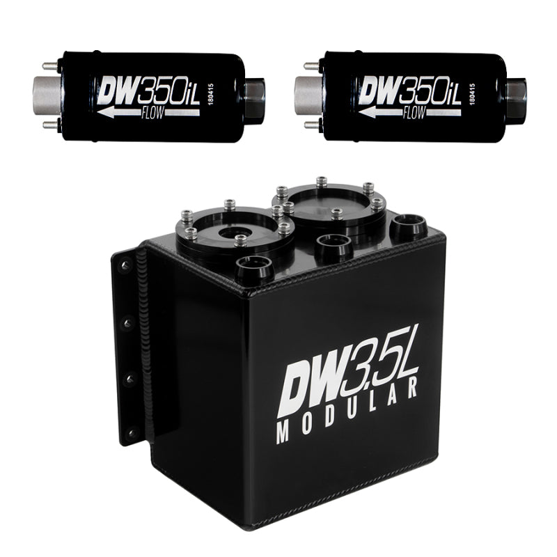 DeatschWerks 3.5L Modular Surge Tank (Incl. 2 DW350iL In-Line Fuel Pump) - 6-352-35ST