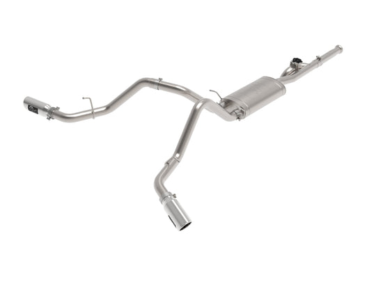 aFe Gemini XV Cat-Back Exhaust System GM Trucks 09-18 V6-4.3/V8-4.8/5.3L- Cut-Out Polished - 49-34131-P