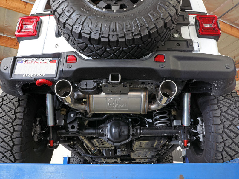 aFe Rebel Series 409 Stainless Steel Cat-Back Exhaust 18-21 Jeep Wrangler JL 2.0L (t) - Polished Tip - 49-48096-P