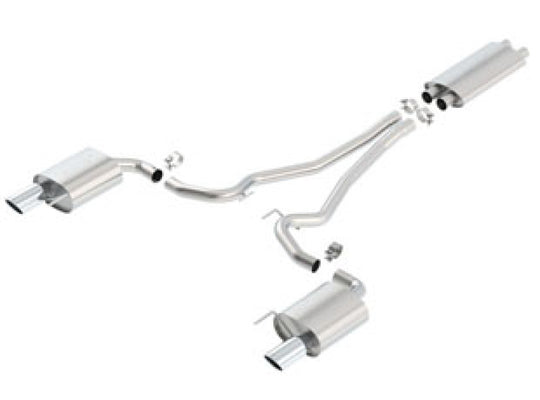 Borla 15-16 Ford Mustang GT / Convertible 5.0L AT/MT EC-Type CB SS Single Round Rolled Tips Exhaust - 1014040