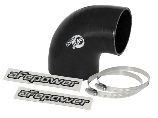 aFe Magnum FORCE Intake Coupling Kit (3-1/2 IN to 3 IN ID x 90 Deg.) Elbow Reducing Coupler - Black - 59-00068