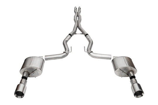 Corsa 24+ Ford Mustang GT Xtreme CatBack Exhaust Sys 3.0in Dual Rear Exit w/4.5in Straight Cut Tips - 21251