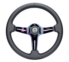 Load image into Gallery viewer, NRG Light Weight Gaming Steering Wheel - 350mm 3 NeoChrome Silver Spokes Perforated Leather - ST-018MC-PR