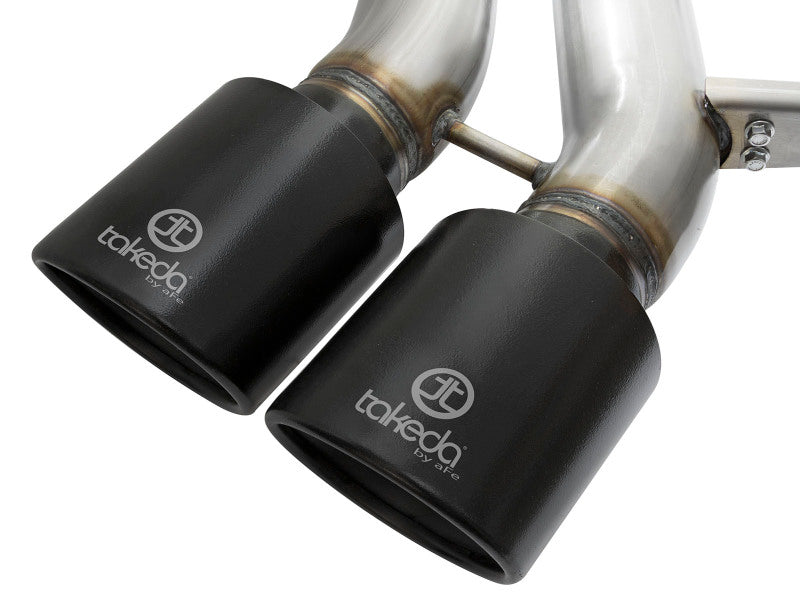aFe Takeda 3in SS Exhaust Cat-Back 13-16 Ford Focus ST 2.0L Black Tips - 49-33083-B