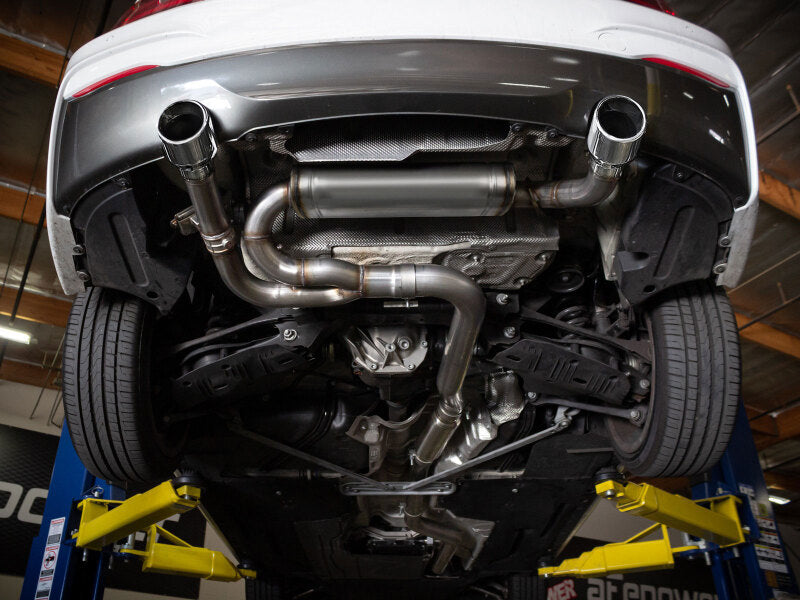 aFe MACHForce XP 3in to 2.5in 304 SS Cat-Back Exhaust w/ Polished Tips 14-16 BMW M235i - 49-36347-P