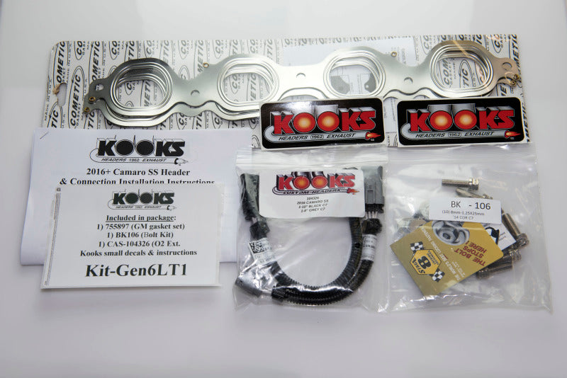 Kooks 2016 + Chevrolet Camaro SS 1 7/8in x 3in SS Longtube Headers w/ Catted Connection Pipes - 2260H420