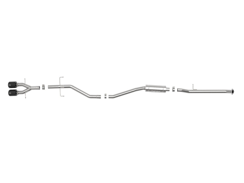 aFe Takeda 2.5in 304SS Cat-Back Exhaust System 17-20 Honda Civic SI Coupe L4-1.5L (t) - Black Tip - 49-36620-B