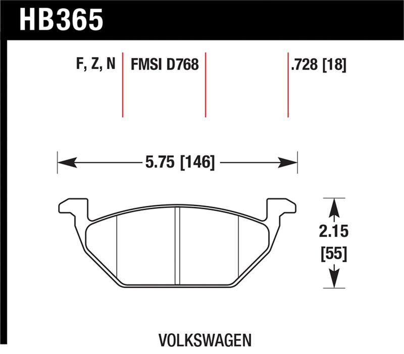 Hawk HP+ Street Brake Pads - HB365N.728