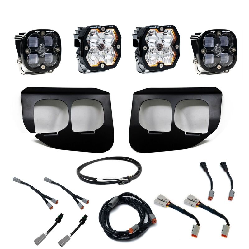 Baja Designs 20-22 Ford SD Squadron Pro/SAE 2.0 Dual Fog Pocket Kit Upfitter (SAE Fog) - Clear - 440039UP