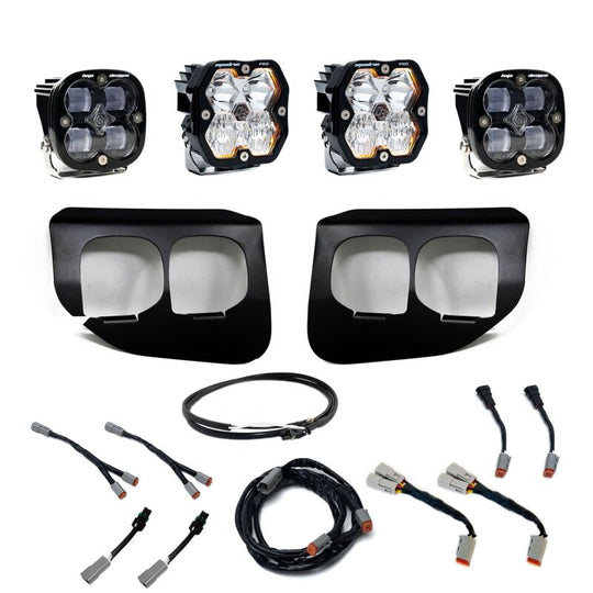 Baja Designs 20-22 Ford SD Squadron Pro/SAE 2.0 Dual Fog Pocket Kit Upfitter (SAE Fog) - Clear - 440039UP