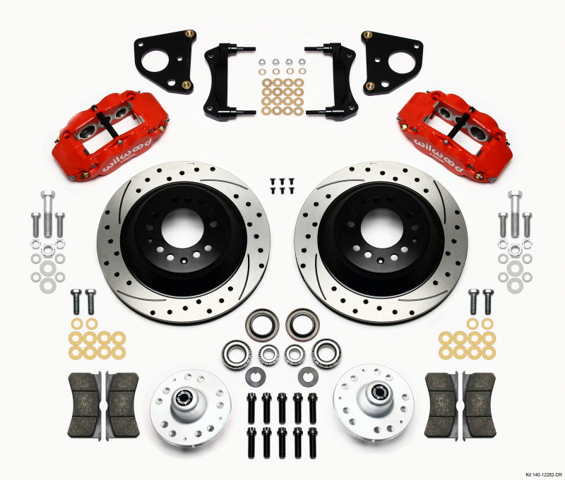 Wilwood Narrow Superlite 6R Front Hub & 1PC Rtr Kit 12.88in Drilled -Red 62-72 CDP B & E Body-Drum - 140-12282-DR