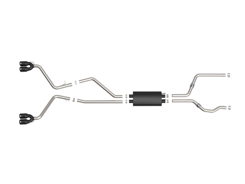 aFe MACH Force-Xp 2.5in. 304 SS C/B Exhaust 20-21 Ford Explorer V6-3.0L - Black Tip - 49-33139-B