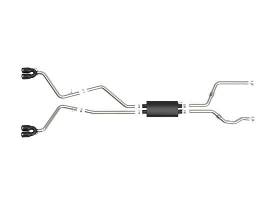 aFe MACH Force-Xp 2.5in. 304 SS C/B Exhaust 20-21 Ford Explorer V6-3.0L - Black Tip - 49-33139-B