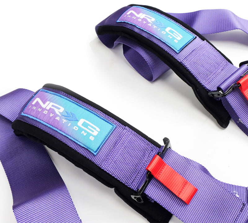 NRG SFI 16.1 5Pt 3 Inch Seat Belt Harness with Pads / Cam Lock - Purple - SBH-B6PCPP