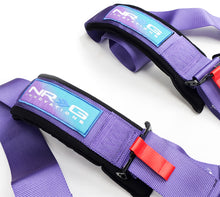 Load image into Gallery viewer, NRG SFI 16.1 5Pt 3 Inch Seat Belt Harness with Pads / Cam Lock - Purple - SBH-B6PCPP