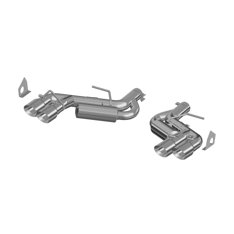 MBRP 2016-2024 Chevy Camaro 6.2L w/ NPP 3in Alum Race Dual Axle Back w/ 4in Quad Polished Tips - S7036AL