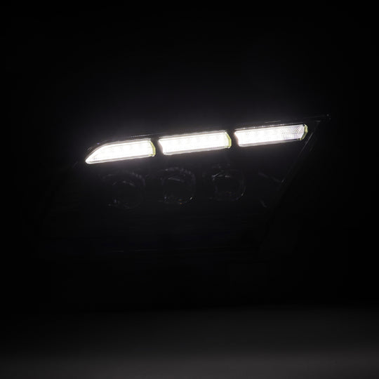 AlphaRex 13-14 Ford Mustang NOVA LED Proj Headlights Alpha-Blk w/Actv Light & Seq.Sig / SB DRL - 880488