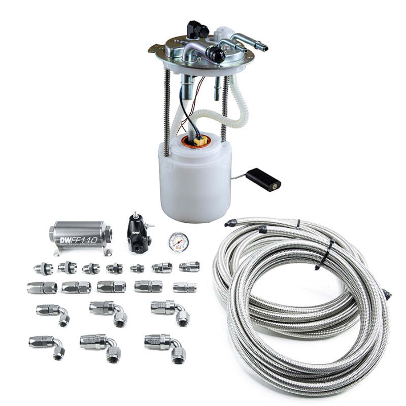 DeatschWerks 05-19 Yukon/Tahoe/Suburban DW400 Pump Module and Return SS CPE Plumbing Kit - 9-401-601-7015