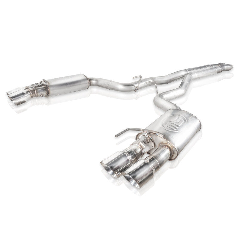 Stainless Works 2018+ Ford Mustang GT 3in Redline Series Catback X-Pipe w/Active Valves & Quad Tips - M18CBXFCV