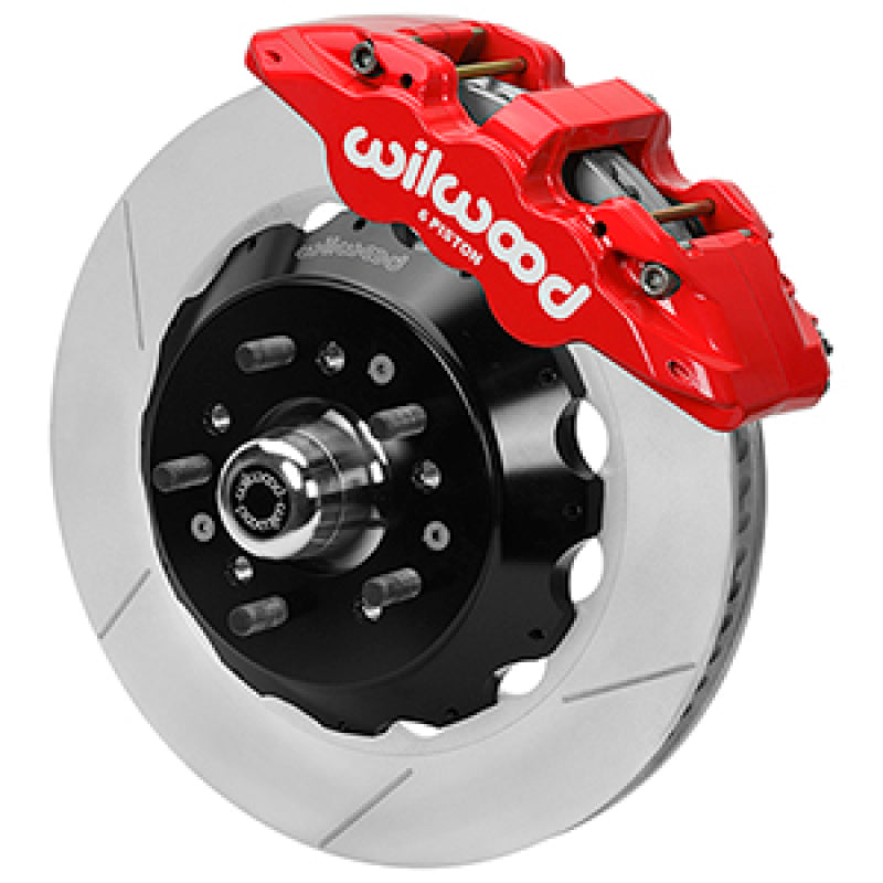 Wilwood Forged 6 Piston Red Superlite Caliper, GT 72 Vane Vented Spec37 Slotted Rotor - 14.00x1.25 - 140-17149-R