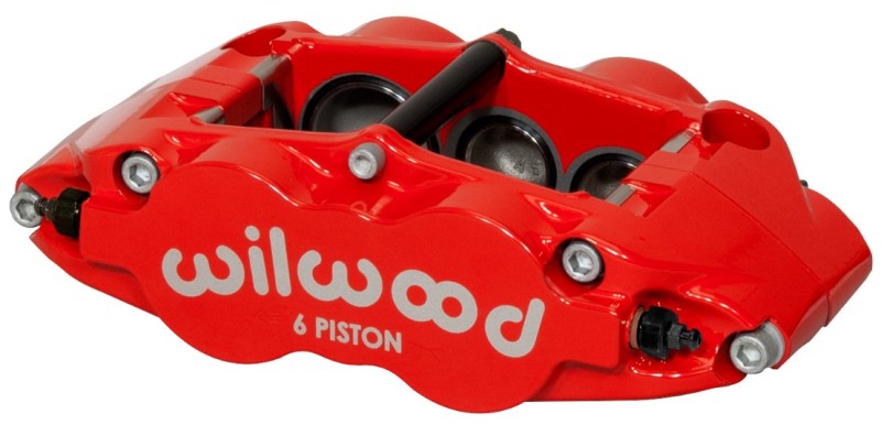 Wilwood Caliper-Forged Narrow Superlite 6R-R/H 1.75/1.25/1.25in Pistons 1.10in Rotor - Red - 120-14539-RD