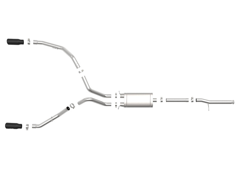 aFe Apollo GT Series 3 IN 409 SS Cat-Back Exhaust System w/ Black Tip GM Sierra 1500 09-18 - 49-44111-B