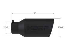 Load image into Gallery viewer, MBRP Universal Tip 8in OD Rolled End 5in Inlet 18in Length T304 - Black - T5129BLK