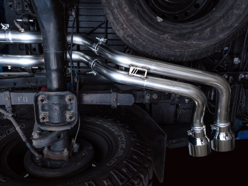 AWE Tuning 16-22 Toyota Tacoma 0FG Cat-Back Exhaust w/ BashGuard - Dual Chrome Silver Tips - 3015-32826