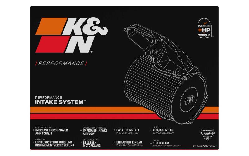 K&N 2022 Audi S3 2.0L L4 Gas Performance Air Intake System - 57S-9502