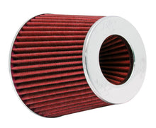 Load image into Gallery viewer, K&amp;N Universal Air Filter Chrome Round Tapered Red - 4in Flange ID x 1.125in Flange Length x 5.5in H - RG-1001RD