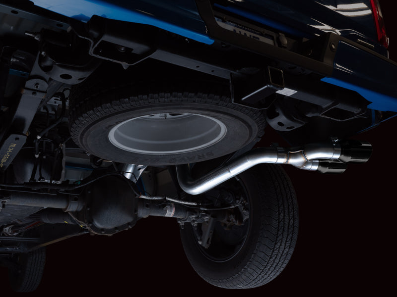 AWE 21+ Ford F150 Dual Side Exit Cat-Back Exhaust - 4.5in Diamond Black Tips *For Stock Y-Pipe Only - 3015-23059
