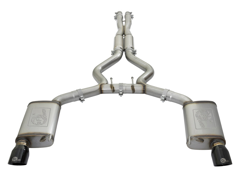 aFe MACHForce XP 3in 304 SS Loud Tone Cat-Back w/ Black Tips 15-17 Ford Mustang V6-3.7L/V8-5.0L - 49-33087-B