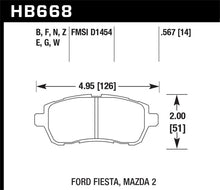 Load image into Gallery viewer, Hawk 2011-2014 Ford Fiesta S Sedan HPS 5.0 Front Brake Pads - HB668B.567
