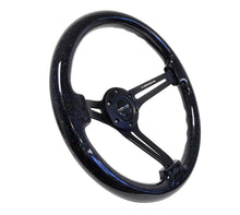 Load image into Gallery viewer, NRG Reinforced Steering Wheel (350mm / 3in. Deep) Black Multi Color Flake Wood w/ Black Matte Center - RST-018BSB-BK