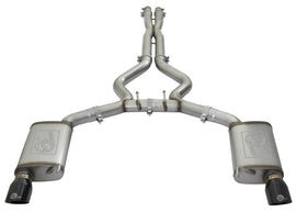 aFe MACHForce XP 3in 304 SS Cat-Back Exhausts w/ Black Tips 15-17 Ford Mustang GT V8-5.0L/V6-3.7L - 49-33072-1B