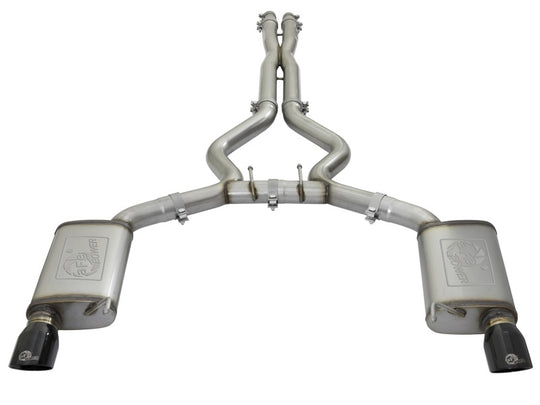 aFe MACHForce XP 3in 304 SS Cat-Back Exhausts w/ Black Tips 15-17 Ford Mustang GT V8-5.0L/V6-3.7L - 49-33072-1B