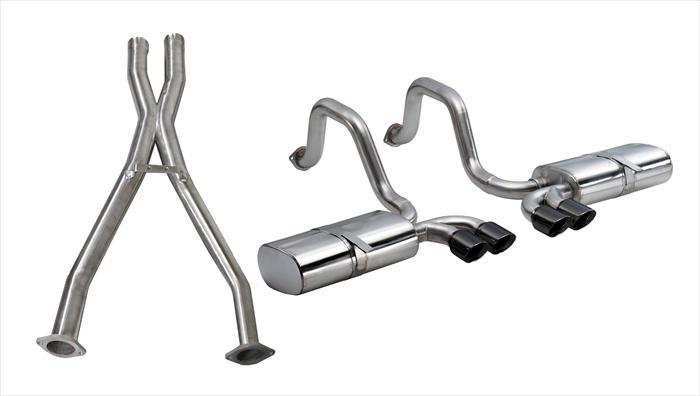 Corsa 97-04 Chevrolet Corvette (C5) 2.5in Sport Cat-Back Exhaust - 4in Black Twin Tips - 14111CBBLK