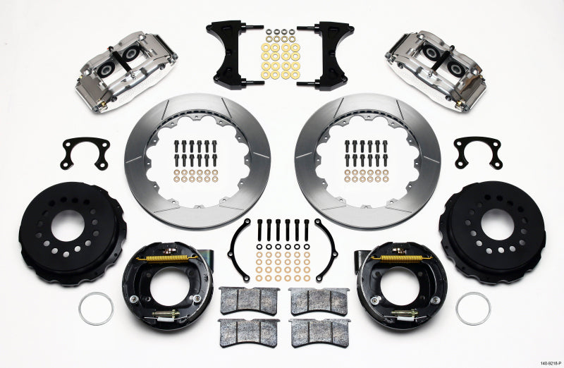 Wilwood Narrow Superlite 4R Rear P-Brk Kit 12.88in Polished Big Ford New Style 2.36in Offset - 140-9218-P
