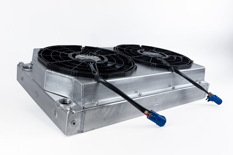 CSF Motorsport Radiator with Shroud - 14in SPAL Brushless Fans - Harnesses - 8374