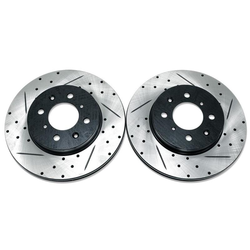 BLOX Racing 90-01 Acura Integra (Excl Type-R) Front Slotted & Drilled Rotors - Pair - BXBS-10200