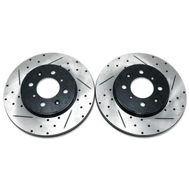 BLOX Racing 90-01 Acura Integra (Excl Type-R) Front Slotted & Drilled Rotors - Pair - BXBS-10200